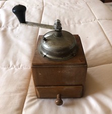 Mid Century Wooden Coffee Grinder Mill Hand Crank Signed Alexanderwerk German