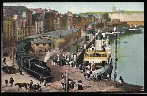 Cpa dieppe vue sur - cpa, gare