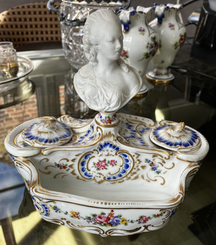 Superbe encrier porcelaine - encrier,