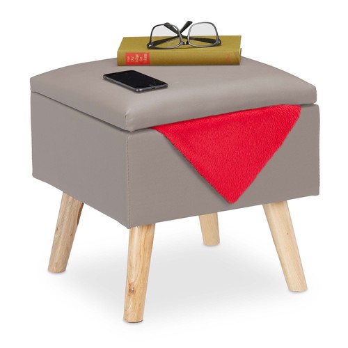 Tabouret pouf cuir - en,