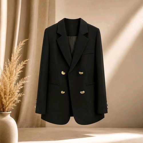 Blazer femme noir double