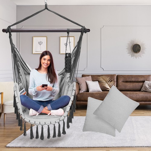 Chaise suspendue avec coussins
