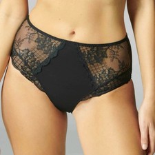 Simone Perele Reve retro brief high waist panties 6 US XXL Black