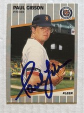 Paul Gibson 1989 Donruss ON-CARD AUTO Buyback HA Retrograph Tigers Autograph