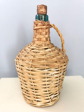 BONBONNE DAME JEANNE VERRE OSIER VINTAGE 1 litre