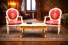 Deux imposants fauteuils blanc