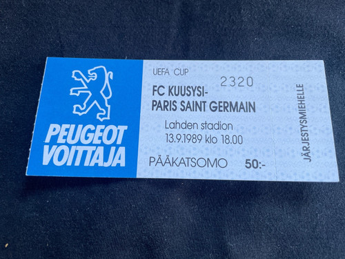 Ticket billet match kuusysi - ticket/billet,