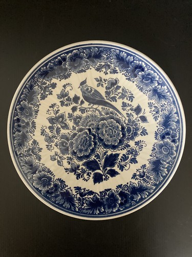 Assiette décor bleu - , fleurs