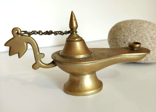 Lampe huile laiton - lampe, en
