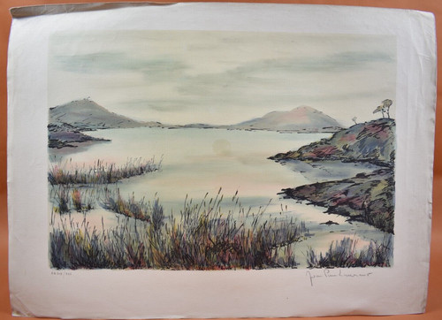 Lithographie xxème paysage - lithographie,