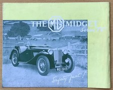 MG MIDGET SERIES TC Sports Car Sales Brochure JUN 1946