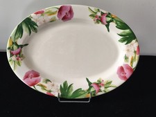 GRAND PLAT OVALE EN FAIENCE DE