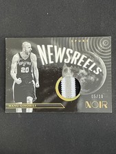 Manu Ginobili 2022-23 Panini Noir Newsreels Jersey Holo Gold 05/10 #NJ-MGB