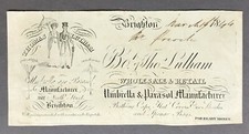 Umbrella & Parasol Printed Billhead   Thomas Lulham   Brighton   March 19, 1844 
