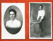 2 photos 1945 femme portrait