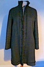 NITYA BLACK TUNIC COAT WOOL/RAMIE BLEND SILK SIZE 12/14