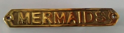 Brass sign mermaids - sign,