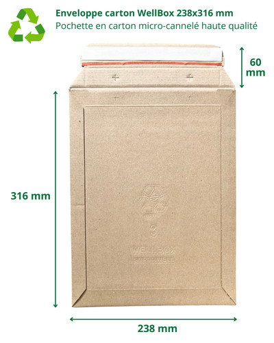 Enveloppe carton wellbox - 50,