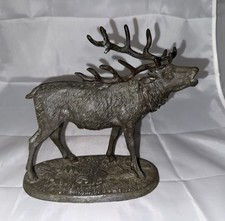 Antique J. Bonheur Style Spelter Stag Elk Statue French Animalier Bronze Finish