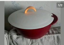 soupière ou plat de service iso duo TUPPERWARE 2 LITRES BORDEAUX ET BEIGE 