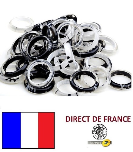 Lot bagues résine - bagues, blanc