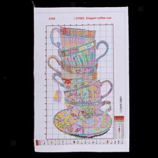 Kit de broderie au point de croix compté avec motif tasse à café, cadeau de