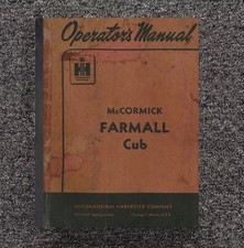 Cub Tractor Operator's Maint Manual Fits IH McCormick Farmall Cub