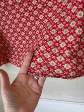 58x19 French 1950's small scale fabric material cotton Provencal Provence red f