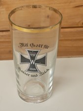 Rare Verre à bière allemand Croix De Fer WW1 1914-18 