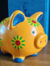 Bright Orange Shiny Ceramic Piggy Bank - Playful Room Decoration
