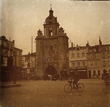 FRANCE La Rochelle bicycle holder photo glass plate c1920 vintage §48L6n