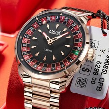 MARK FAIRWHALE Men's Rose Gold Luminous Roulette Dial Luminous Quartz Watch Boy