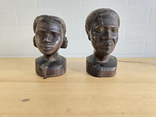 Buste africain couple - en, bois