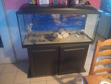 Aquarium à bords Noir de 300 Litres avec Meuble de Support Noir