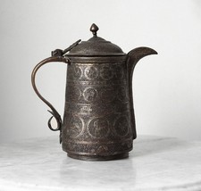 Antique Indo-Persian Kashmiri samowar tea kettle, superb!