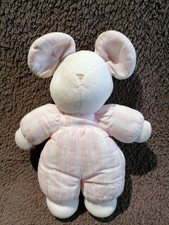Doudou  peluche souris rayé rose et blanc Tartine et chocolat