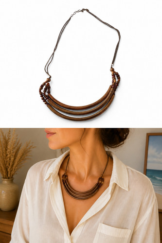 Collier plastron rangs tubes - plastron,
