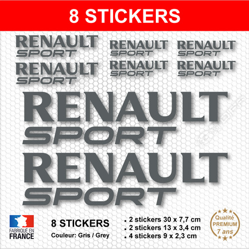 Stickers renault sport gris - renault, rs