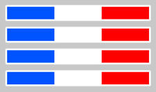 4 x FLAG BANDS FRANCE 11cmX1.1cm AUTO STICKER STICKER (FA019).