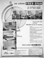 1957 ADVERTISING FREE-SPAN LES SEATS CHAIRS SOFAS - ADVERTISING