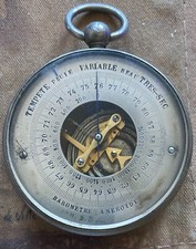 Pocket Aneroid Barometer - Antique with Case - To Restore