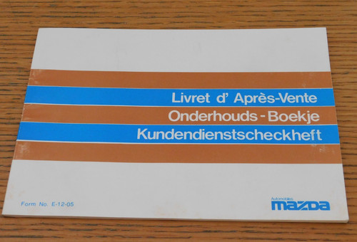 Carnet entretien mazda - d'entretien, pick