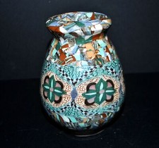 JEAN GERBINO in VALLAURIS Earth vase mixed mosaic ceramic Art Deco 1930