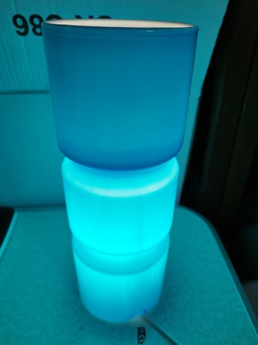 Lampe bleue table verre - bleue, en