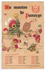 Vintage 1957 Au Mouton de Pannurge Menu Illustrated by Dubout /Bpat