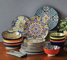 24 Pièces Bohème Vaisselle 