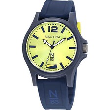 Montre Homme NAUTICA JAVA SEA NAPJSF007 Silicone Bleu Jaune Sub 50mt