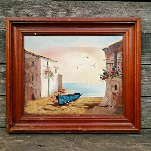 Tableau peinture huile sur - peinture,