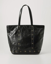 Sac à main cabas en cuir noir