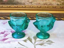 2 COQUETIERS POULES EN VERRE